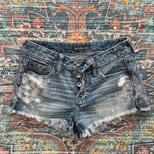 Abercrombie & Fitch Distressed Blue Jean Shorts